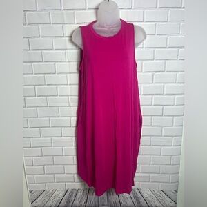 TIME & TRU Vibrant Pink Sleeveless casual Dress/size L